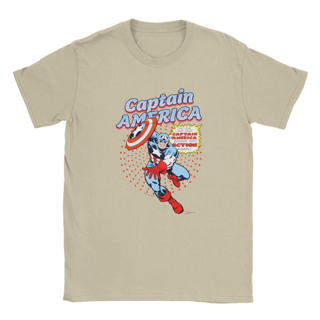 Captain America The One and Only Cotton T Shirt For Unisex Summer O Neck Trendy Cool Tee Shirt Big Size Pattern Tops