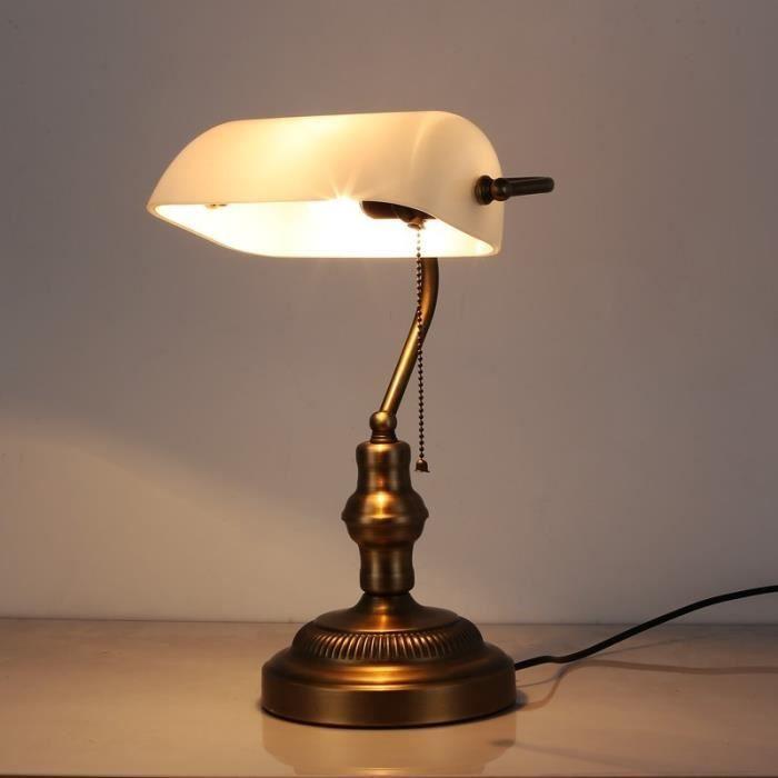 Stolní lampa - E27 - Bílá - Skleněné stínidlo - max. 40W - Současný styl