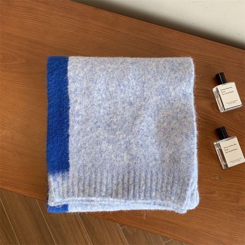 

Two tone women s scarf Color blocked woman thick warm commuting scarves Autumn Winter Japanese Korean Style Woman Warm Accessories Onesize