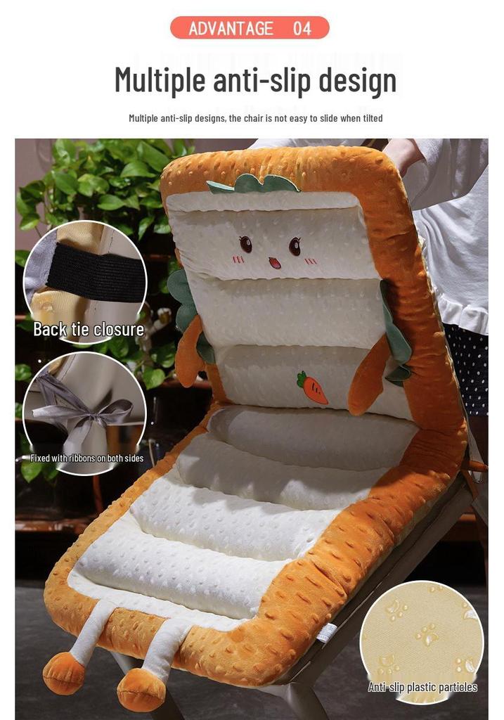 Cartoon Bubble Toast Seat Cushions: Front/Rear Car, Office, Dormitory, Long-Sitting Chair, Lumbar Support