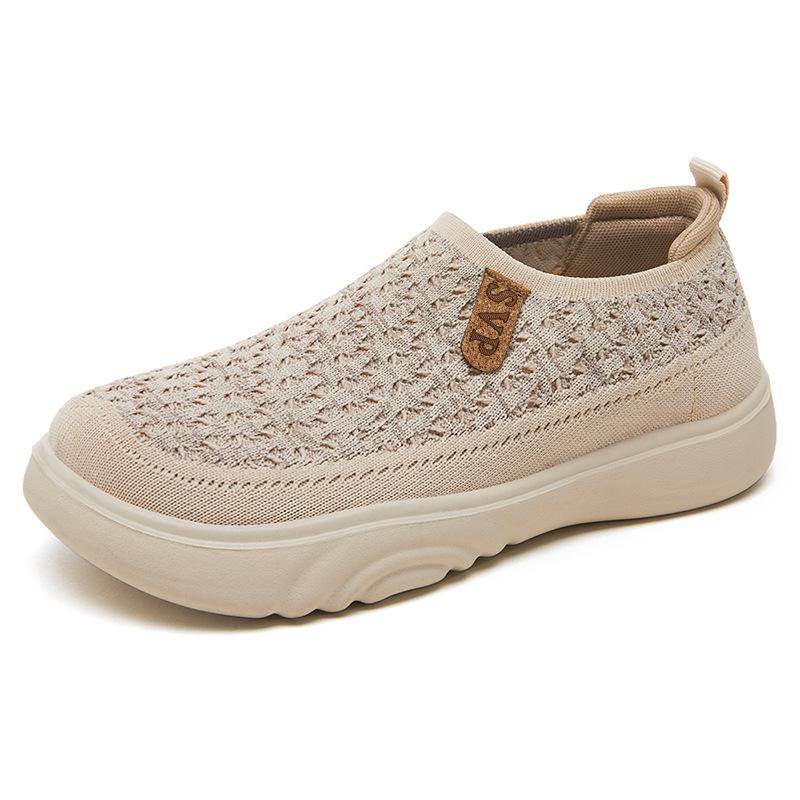 Shoes Women's Summer New One-pedal Mother Shoes Fly-woven Breathable Casual Shoes Women's Shoes Soft Soles Are Not Tired