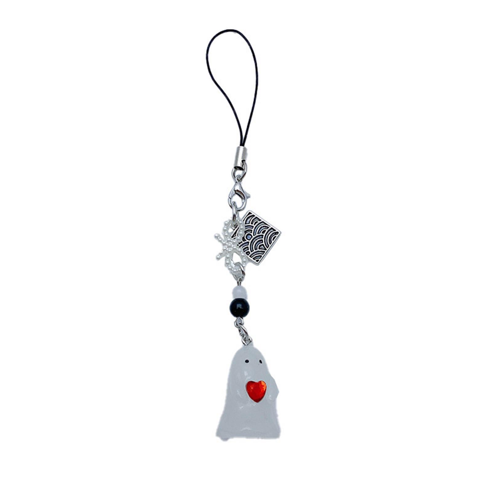 Fashionable Resin Pendant Bag Charm Keychains with Glow Beads Stylish Straps 1