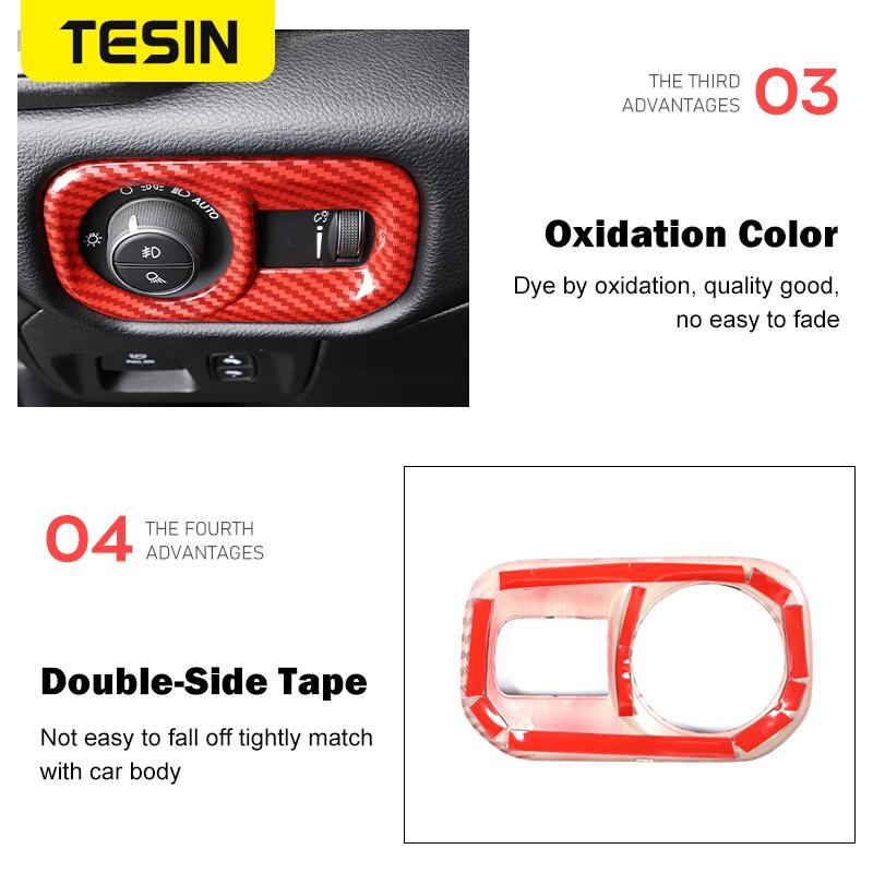 TESIN Interior Accessories For Dodge RAM 1500 Car Headlight Lamp Switch Decoration Cover Stickers For Dodge RAM 1500