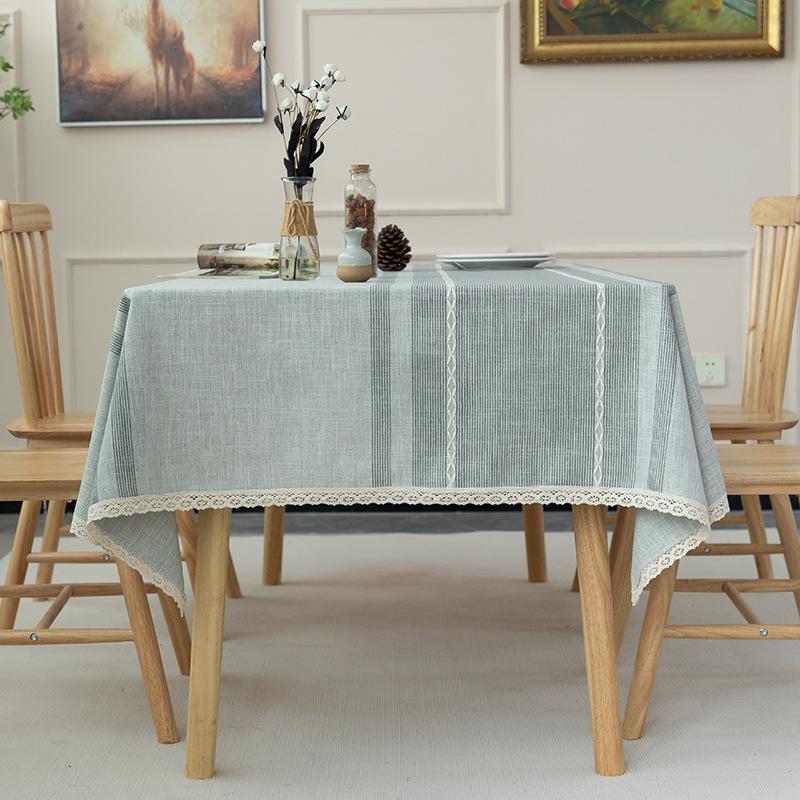 Japanese Cotton And Linen Dining Table Cloth Waterproof Fabric Tablecloth Simple Wind Table And Chair Household Coffee Table Cloth Hotel