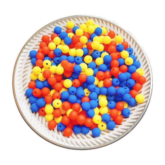 

100 шт./пакет Рассыпные бусины Гладкие Разные цвета в наличии Бусины для изготовления браслетов своими руками Ювелирные бусины Аксессуары 100pcs синий/красный