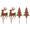 Metal Christmas Garden Decoration Stakes for Plant Pots Yard Decors Yard Stakes Christmas Decors for Garden Yard Lawn