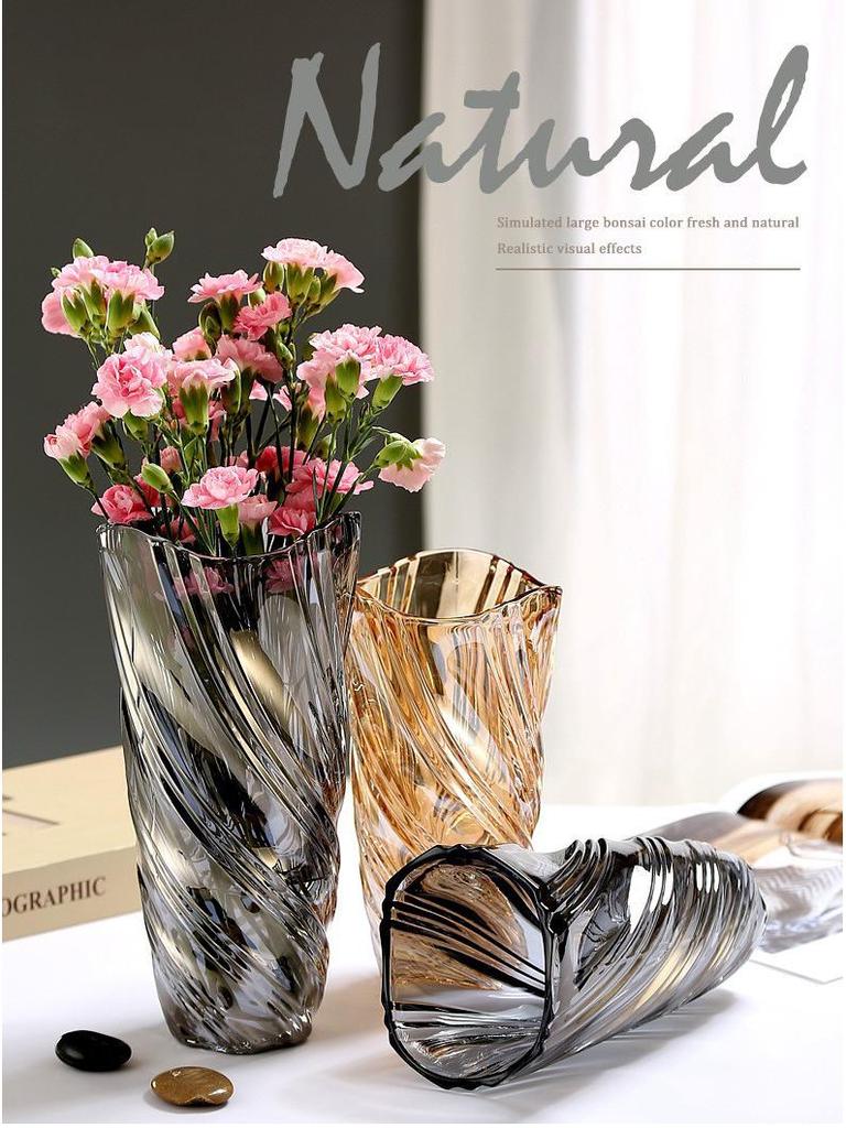 Bohemian Modern Clear Glass Vase for Home Decoration and Hydroponic Flower Arrangements in Living Room