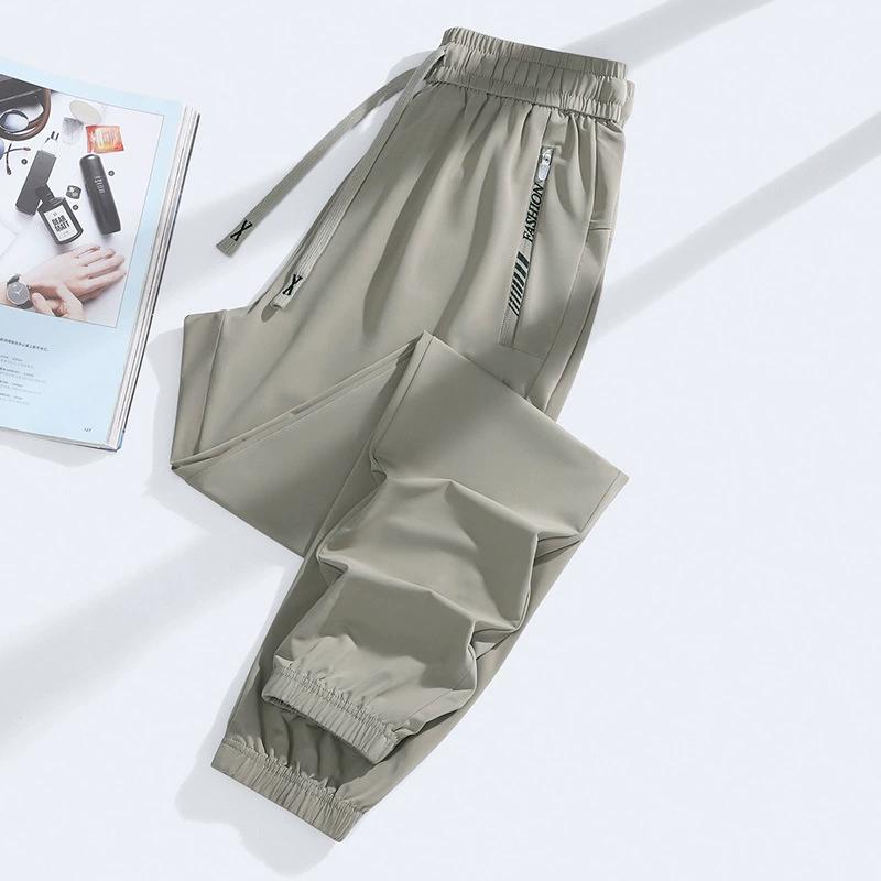 Summer Couple Style Ice Silk Pants Men's Stretch Sports Pants Men's Casual Pants Men's Versatile Casual Loose Wide Leg Pants
