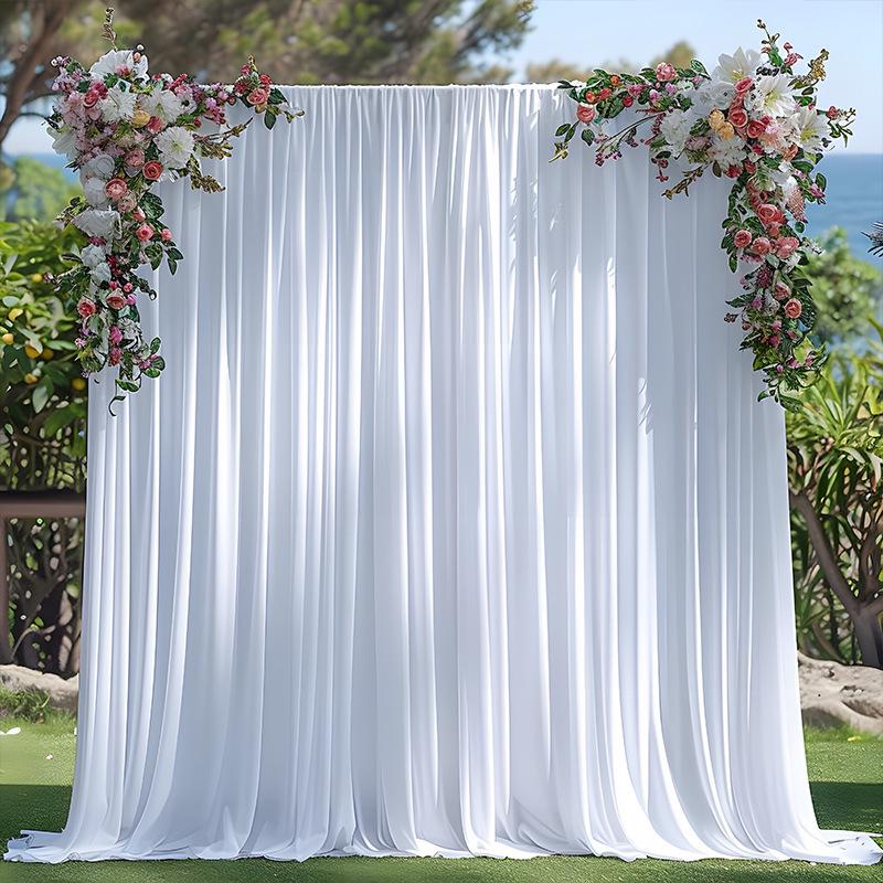 Wedding Stretch Fabric Rod Pocket Curtain for Scenic Decor