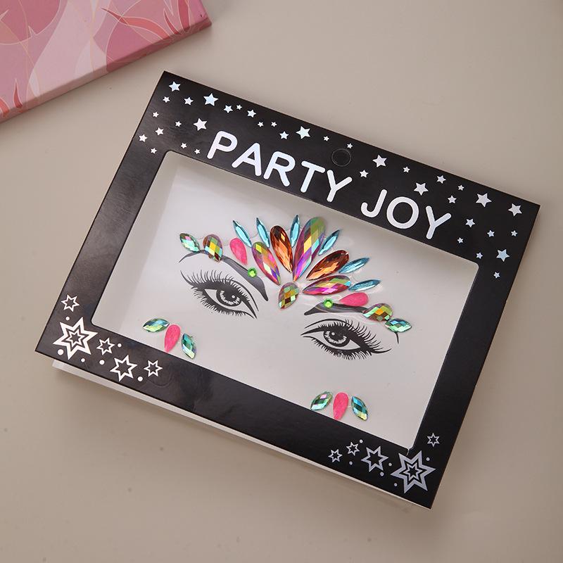 Pegatinas de Pedrería PARTYJOY: Gemas para Maquillaje de Rostro y Ojos para Festivales de Música