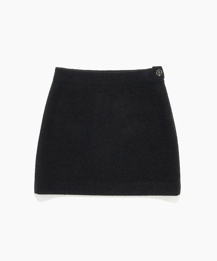Tudument Boucle Tweed Mini Skirt Black