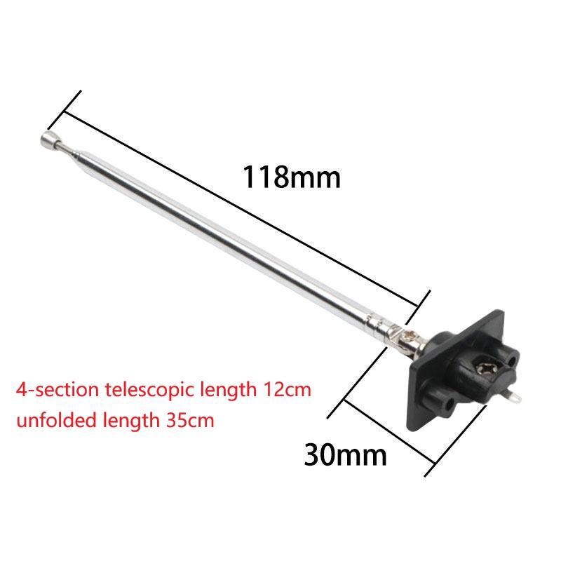 Telescopic Antenna for FM Radio Wireless Alarm Receiver with 4 Section Extension Mechanism and 360 Degree Adjustable Swivel Base
