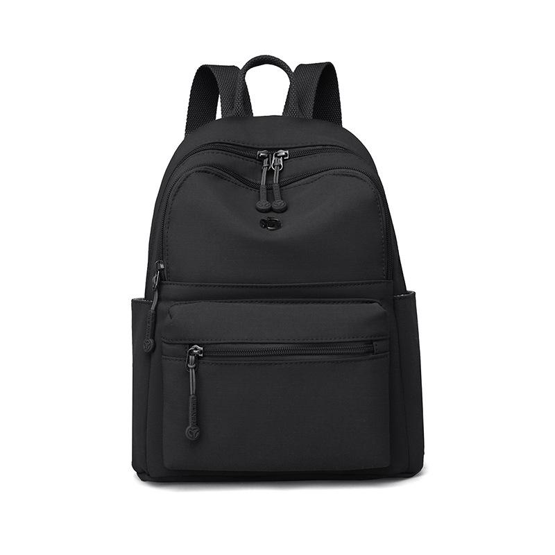 Women's Nylon Backpack Lightweight Solid Color Student Schoolbag