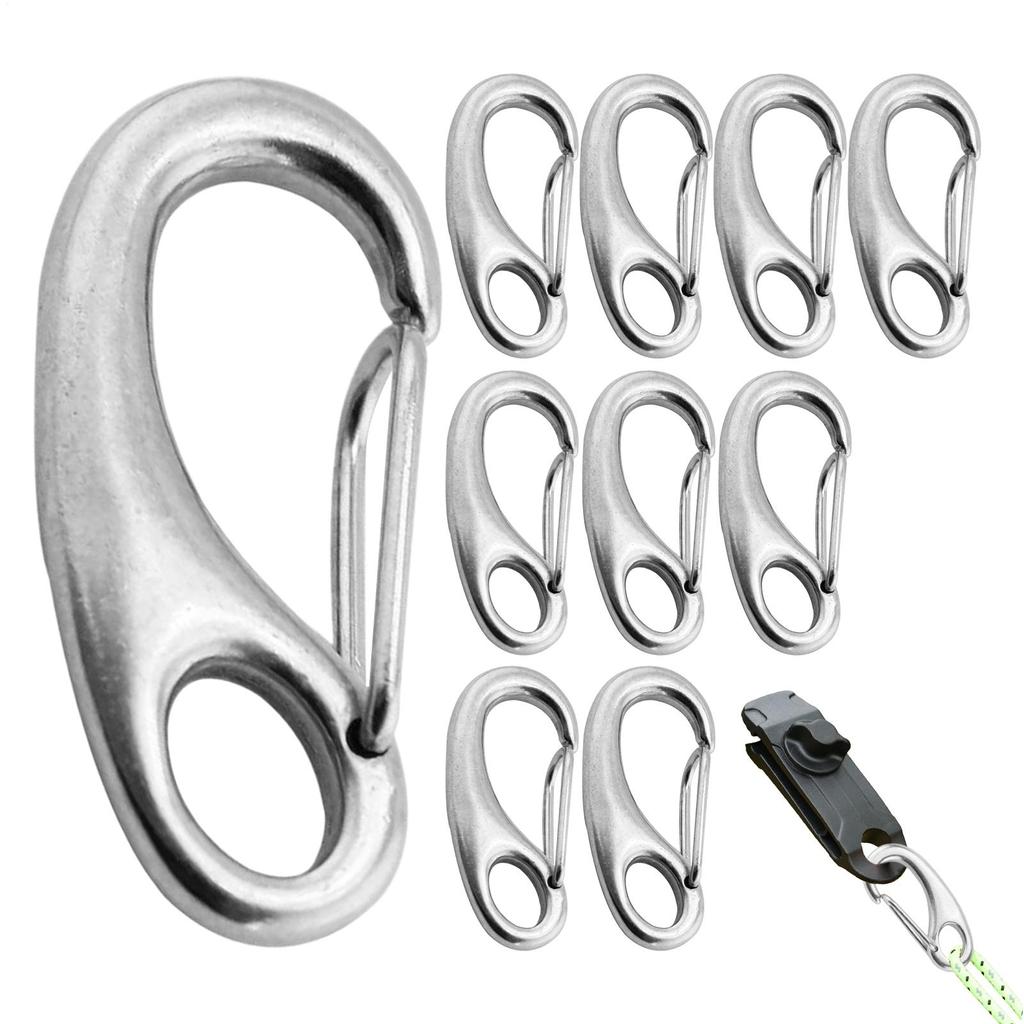10 Stück Boots Marine Eiform Federhaken Edelstahl Eiform Feder S-Haken Clip Schnellverbinder Karabiner 30/40/50mm