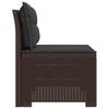 1 Seater Garden Sofa with Cushions Rattan Look PP Brown