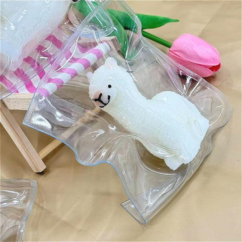 Kawaii Witte Alpaca Squishy Speelgoed Zacht TPR Knijp Fidget Speelgoed Stressverlichting Schattig Dier Decompressie Cadeau