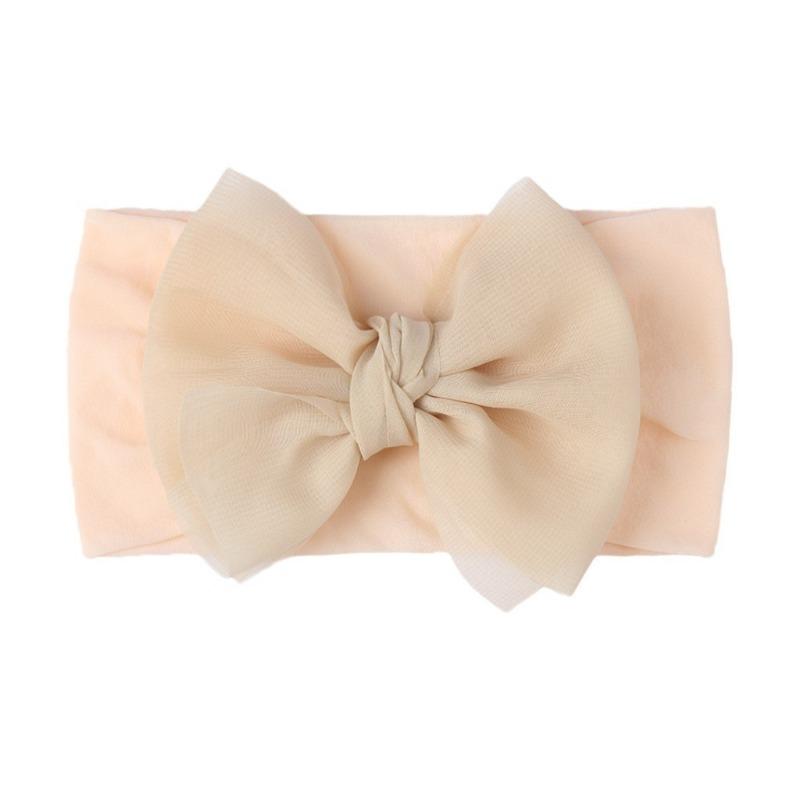 New baby nylon headband, baby cute bow wide-sided double-knotted headscarf, children's headband.