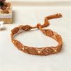 Wax Rope Hand Woven DIY Beads Round Wooden Button Women Waist Chain Braided Belt Ethnic Style Belts