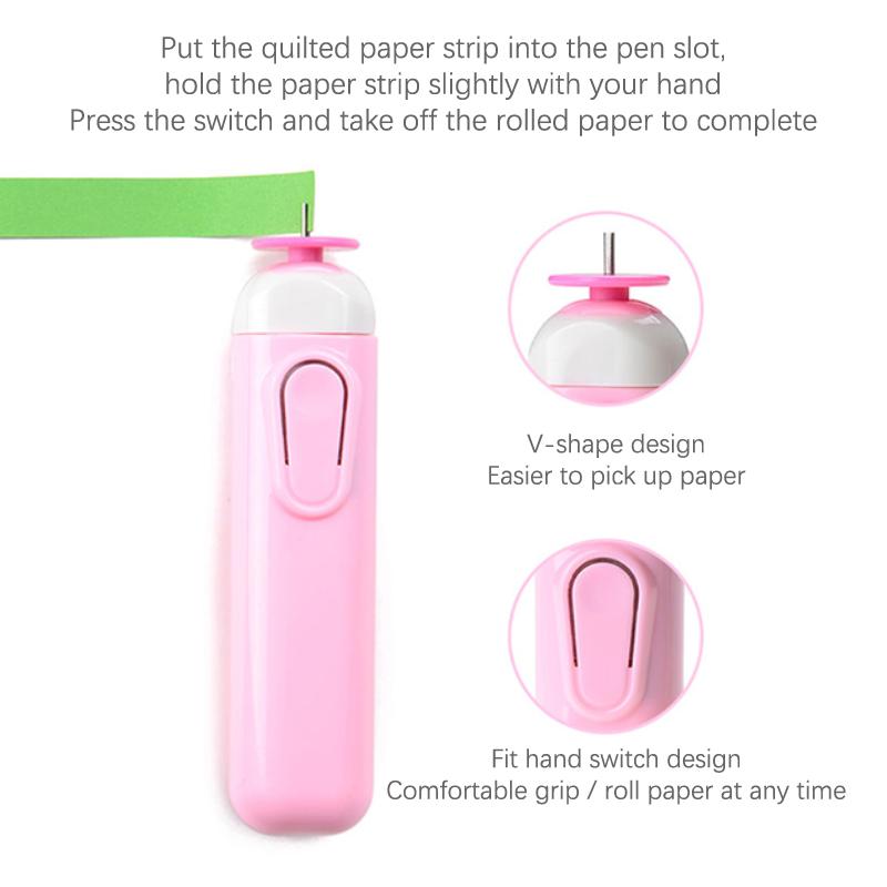 Electric Origami Paper Quilling Tool DIY Handmade Roll Paper Slotted Needle Tool Paper Craft Paper Quilling Pen