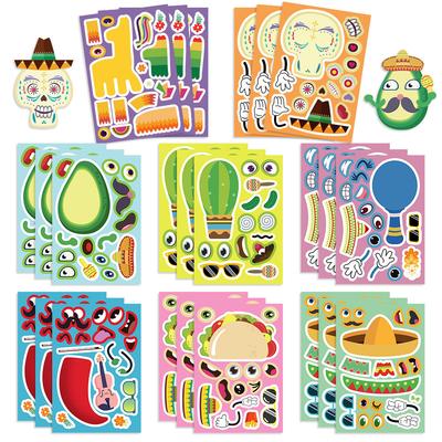 8 Cartoon Mexican Carnival Collage Stickers Handicraft Waterproof Decorative Stickers DIY