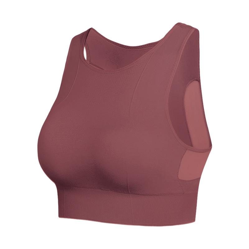 Atmungsaktive Mesh-BHs für Damen, stoßfest, gepolsterter BH, solide, nahtlose Fitness-Unterwäsche