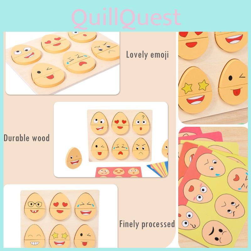 Wooden Emotion Eggs Early Educational Matching Toy For Toddlers And Babies