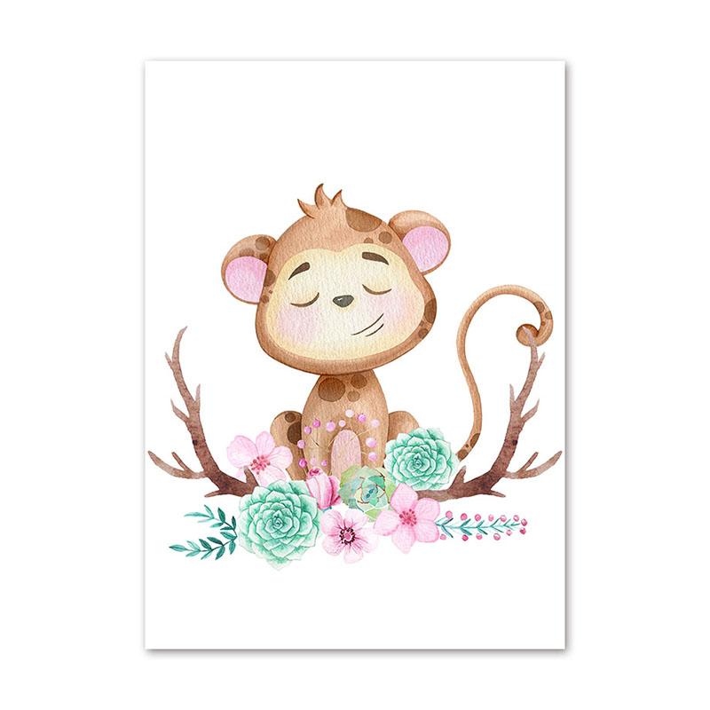 Cartoon Flower Animal DIY Diamond Painting Cross Stitch 5D Full Drill Mosaic Lion Fox Elephant Embroidery Kids Wall Room Decor