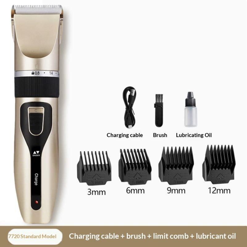 Electric Hair Clipper Set 4 Different Blades Hair Shaver Hair Trimmer Low Noise Usb Rechargeable Shaver Hair Cutting Tool золотой