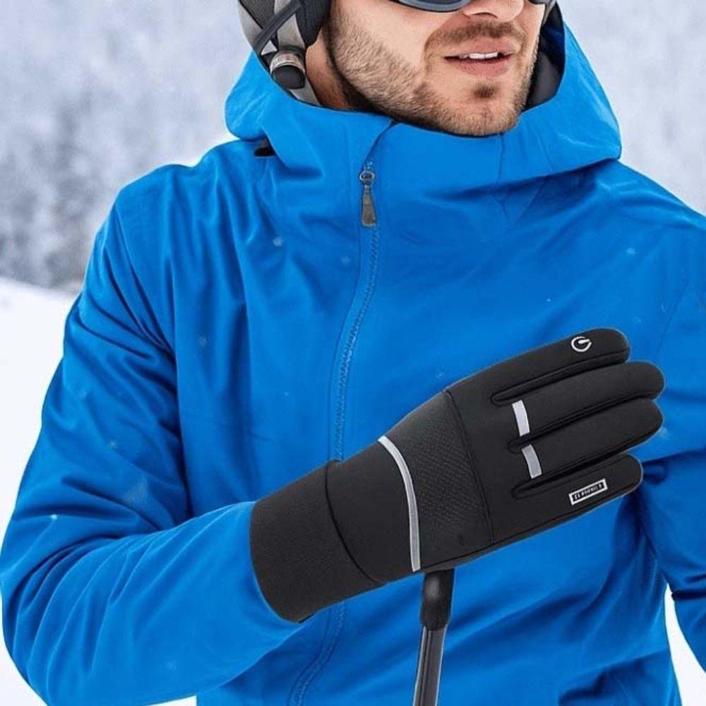 Polar Fleece Plush Thickened Gloves Soft Finger Mittens Satin Unisex Windproof Gloves  Women