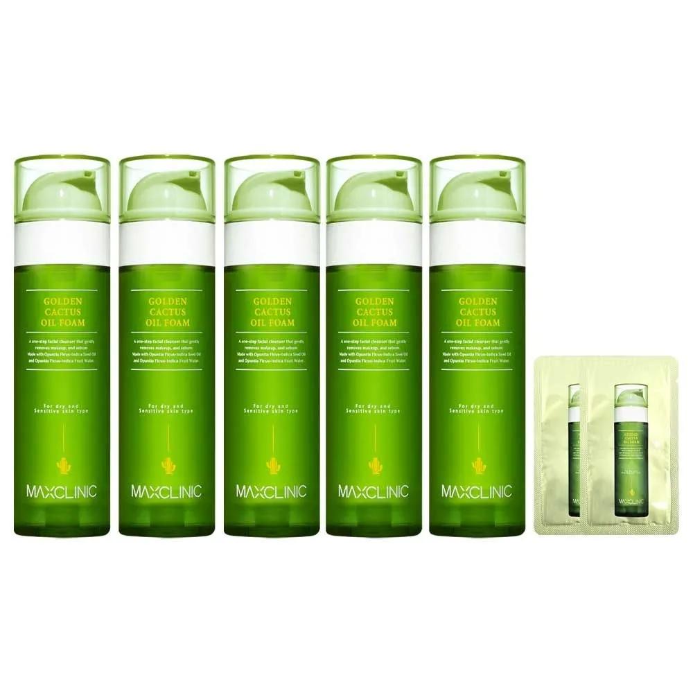 MAXCLINIC Oil Foam Cleansing Golden Cactus Large Size 110g 5 Pieces
