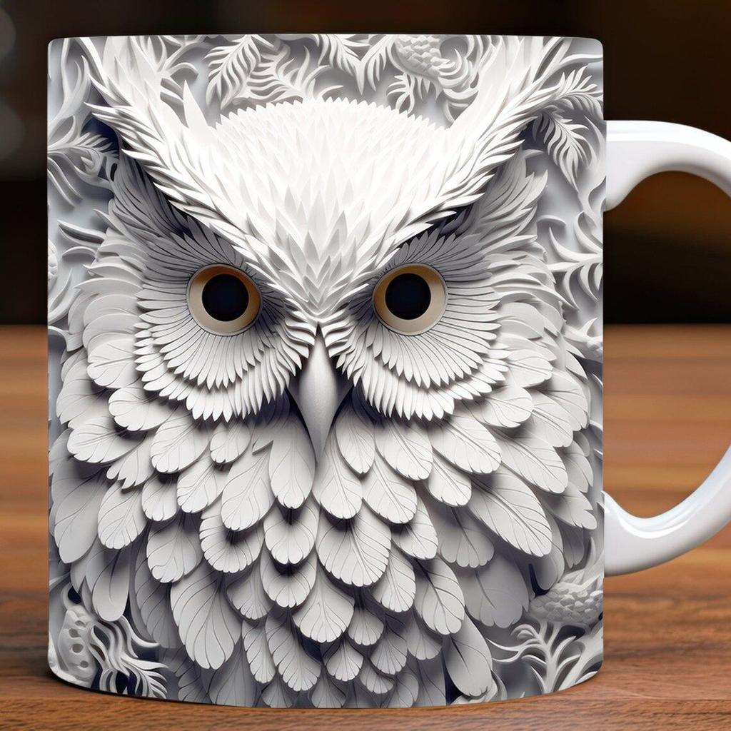 3D Owl Owl Ceramic Coffee Mug Cute Tea Cup Animal Animal Bird Cute