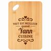 Planche À Découper - PLANETEE - Meilleur Quand Yann Cuisine - Bambou 30×20×1 Cm - Trou 24 Mm - Plateau Apéro