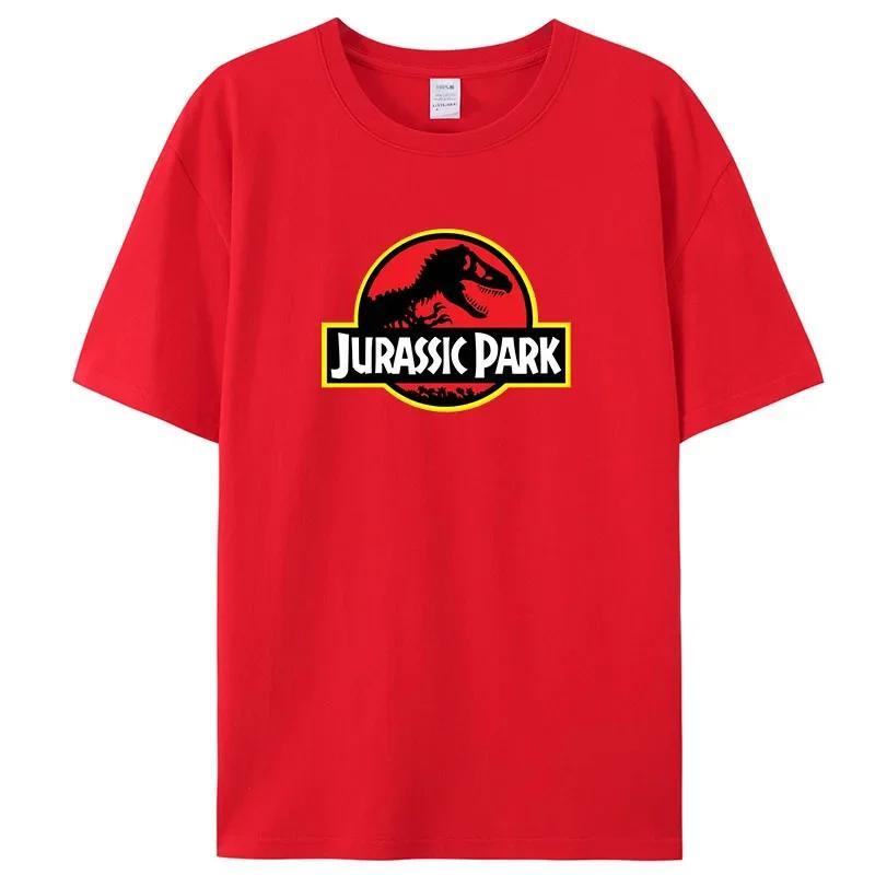 Jurassic Park T-shirt Men's 100% cotton printed T-shirt Casual funny top Jurassic World T-shirt Short sleeve cool T-shirt