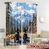 2pcs   2D FLAT PRINTING Curtains (Without Rod) Mountain Riders Contemporary Popular Curtains Prints Light Filtering Curtains