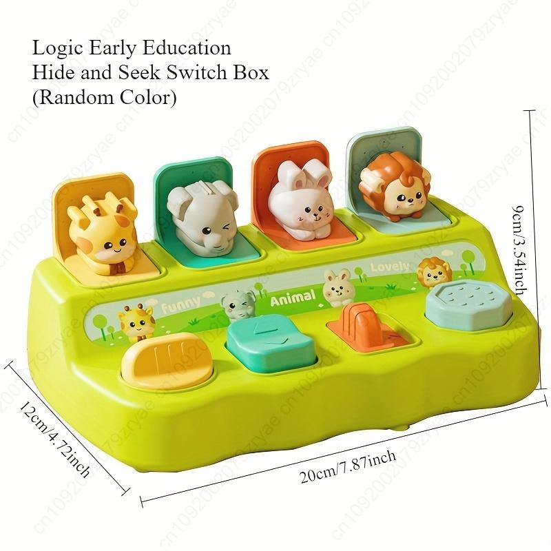 1pc Hide and Seek Cartoon Pop-Up Box - Interactive Learning Toy with Animal Cards, Educational Birthday or Christmas Gift