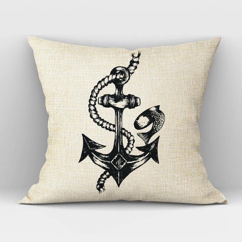 Navigation Anchor Ship Throw Pillows Cover Bedding Camping Hotel Office Pillowcase Ocean Cushion Cover for Home Decor