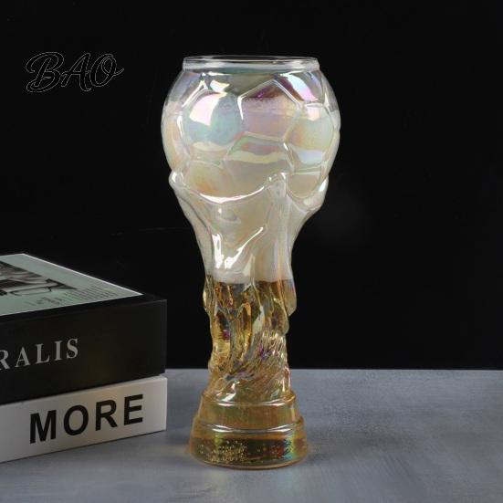 Magic Coating Beer Glass 2Pcs Trophy for Fans, Large Capacity Soccer Shape Three-Dimensional Relief Mug Mug, Novelty Drinking Cup Party Bar
