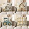Home Decor Cute Cow & Butterfly Farmhouse Style Pillow Cover Pattern Cushion Cover Suitable For Sofa Bedroom Car Pillow Cover