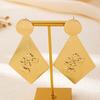 Personalized exaggerated geometric frosted flower print earrings are suitable for women's street parties