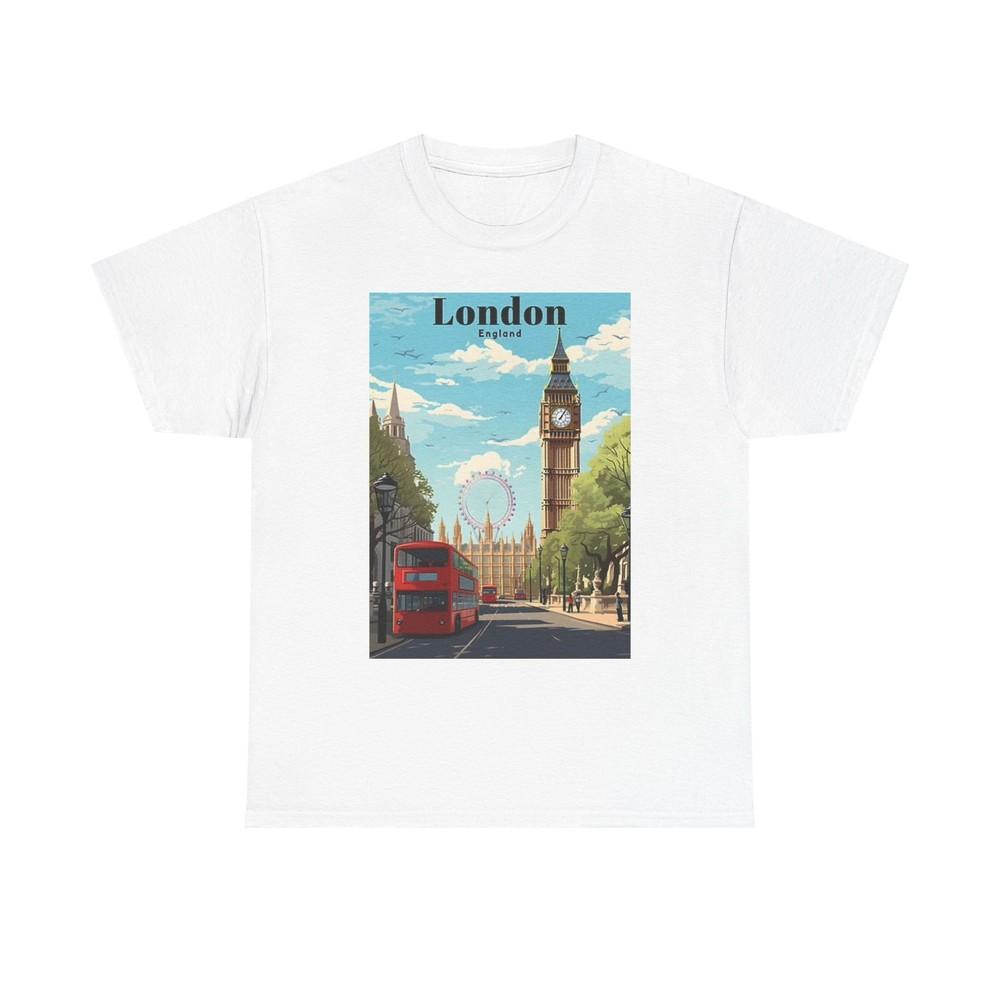 London Graphic T Shirt Vintage Art Photo Retro Unisex Heavy Cotton Tee