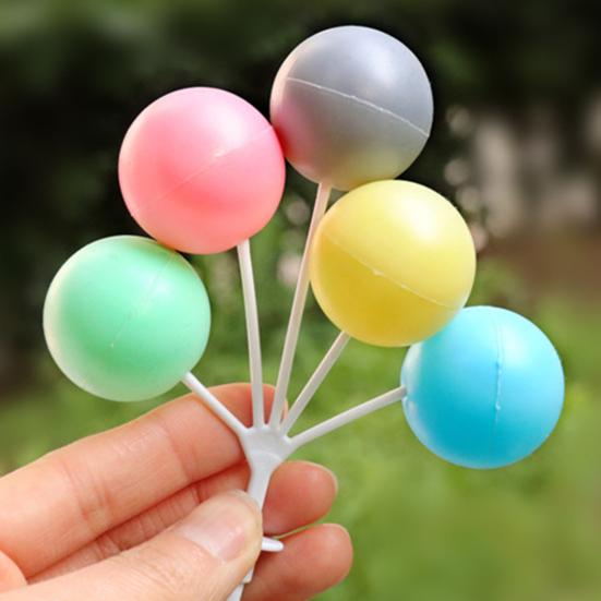 Bunte Mini-Ballon-Kuchenaufsätze Kunststoff-Ballon-Spieße 5 Ballons Dessert-Cupcake-Dekoration für Geburtstagsfeier Hochzeitsfeier