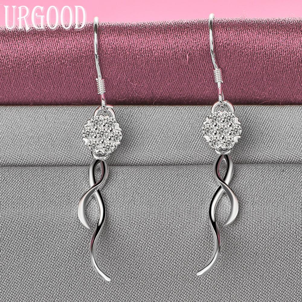925 Sterling Silver Charm Pendant Earrings Wedding Jewelry