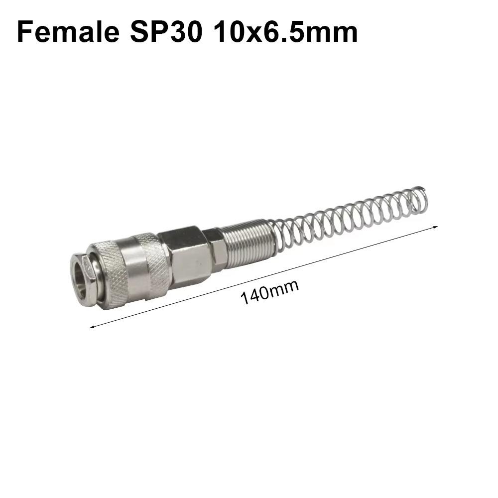 1Pcs with Protective Spring Pneumatic Quick Coupling Iron Plated Nickel SP PP 20 30 40 Air Hose Connector Standard EU