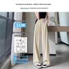 Women's Summer High-Waist Ice Silk Pants: Wide-Leg, Loose, Casual, Straight-Leg for Petite Figures