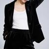 Women's Loose Fit 100% Silk Velvet Blazer