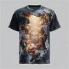 T-shirt da uomo stampata in 3D per Natale Top traspirante Elegante Versatile Girocollo Manica corta T-shirt alla moda Abbigliamento da uomo