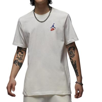 T-Shirts Herren Weiß Rundhals Mäßig Gerader Schnitt IB7527-133