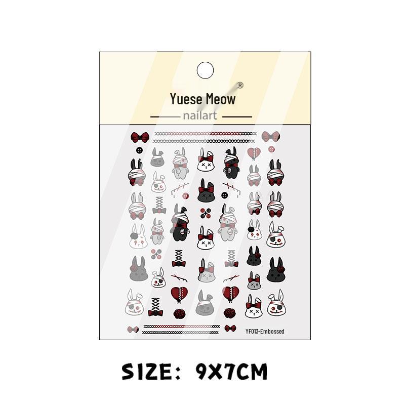 Pakiet mieszany: Trójwymiarowe Kreskówkowe Główki Króliczków Naklejki na Paznokcie i Ozdoby do Dziennika