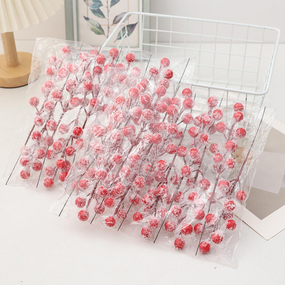 Christmas Ornament Supplies Bouquet Red Christmas Decoration Lifelike Design Versatile Use Beautiful Packaging