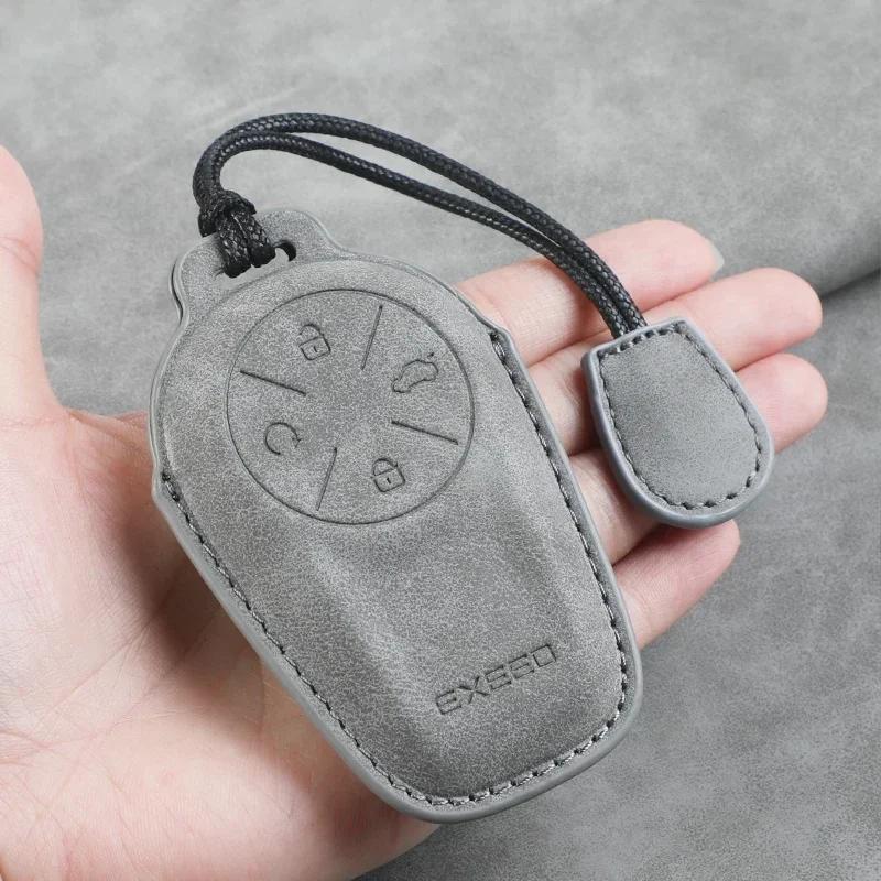 Fit For Exeed Lingyun Et Yaoguang Cdm Lanyue International Version Es Car Key Card Holder Smart Card Case Suede Protective Shell
